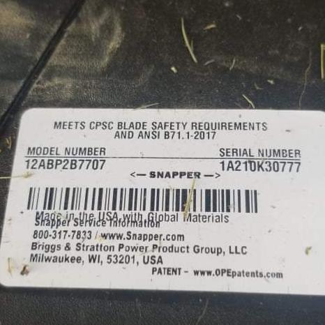 snapper serial number year